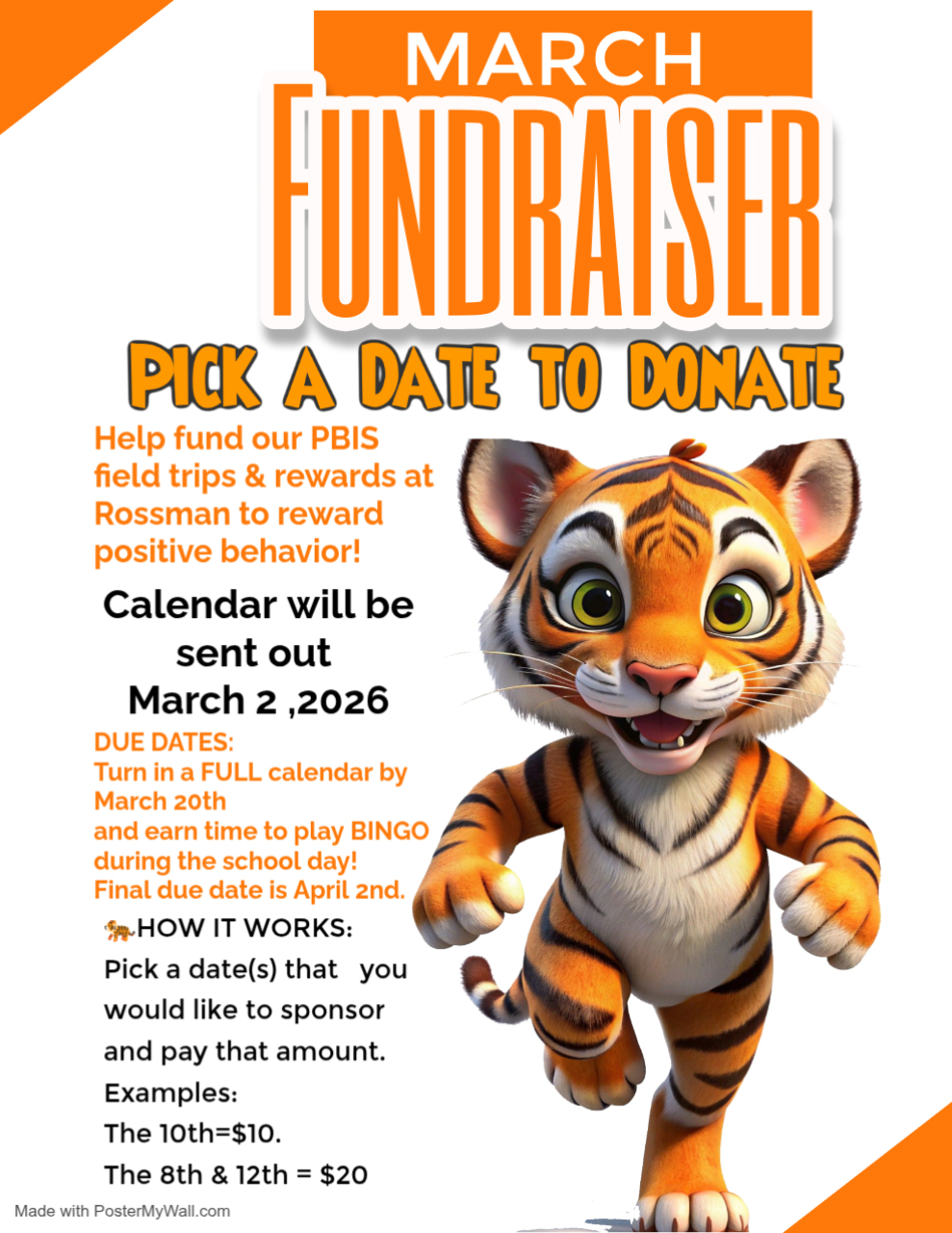 Pick a Date to Donate Fundraiser Flyer 
